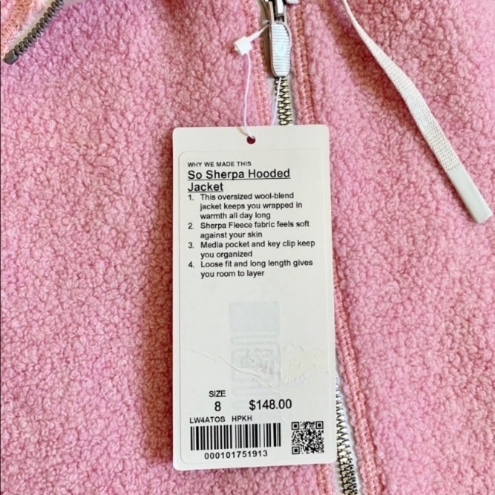 Lululemon So Sherpa Pink Hooded Jacket - Picture 5 of 8